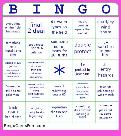 Pokemon Fffa! Bingo Card
