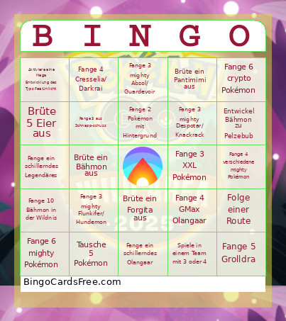 Pokemon Go Gießen Wild Area Bingo Card