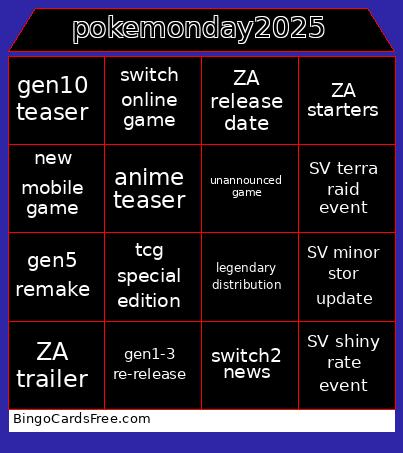 pokemonday2025 Bingo