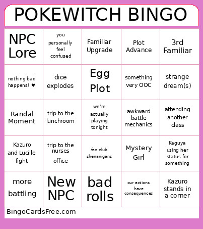 POKEWITCH Bingo Card