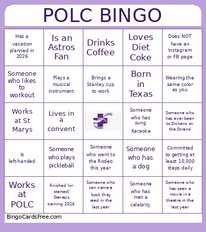 POLC Bingo Card