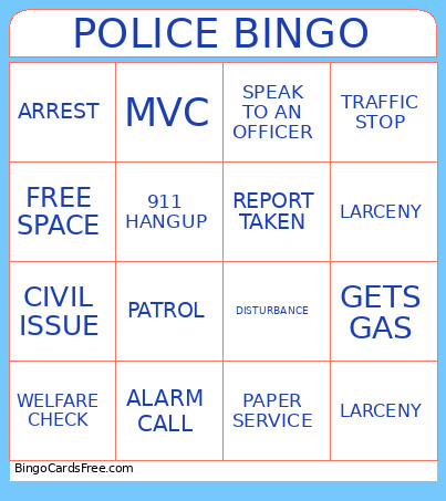 POLICE Bingo Card