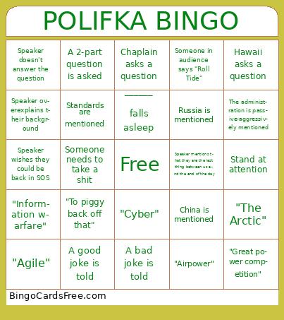 Polifka Brief Bingo