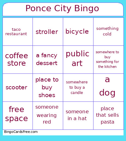 Ponce City Bingo Card