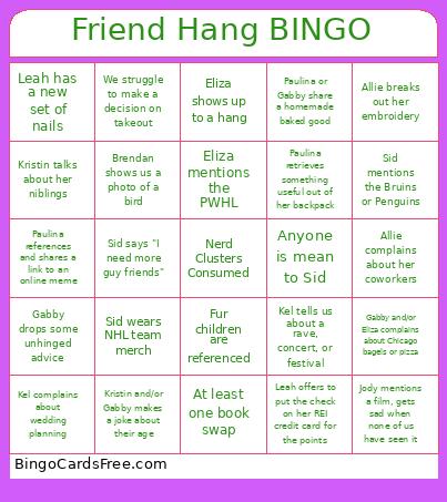 Pop Culture Study Group  Bingo