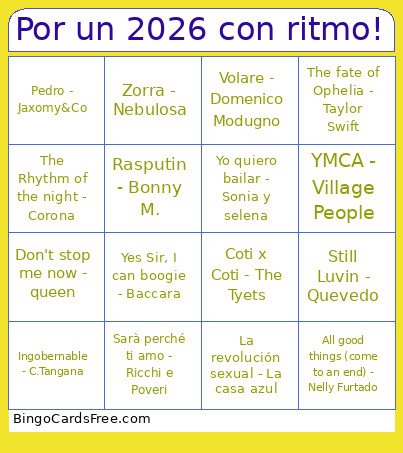 Por Un 2026 Con Ritmo! Bingo Card