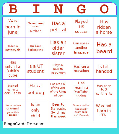 Post Bingo Card