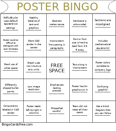 Poster Bingo Card