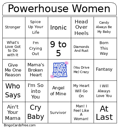 Powerhouse Women Bingo Card