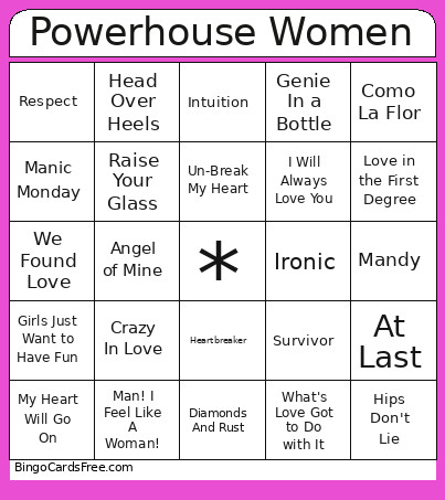 Powerhouse Women Bingo Cards - Free Unlimited #2