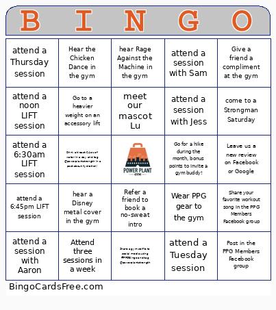 PPG April 2025 Bingo Card