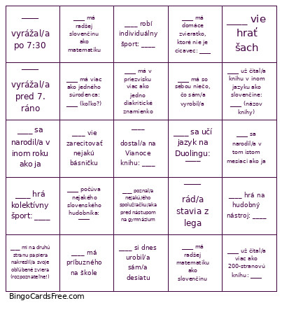 Príma 2026/27 Bingo Card
