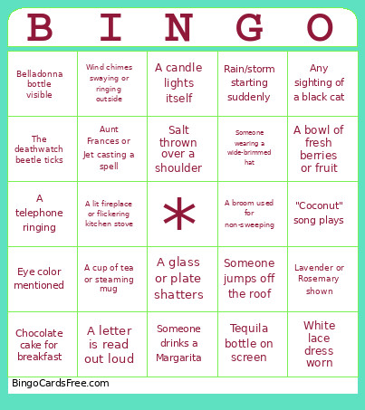 Practical Magic Bingo Card