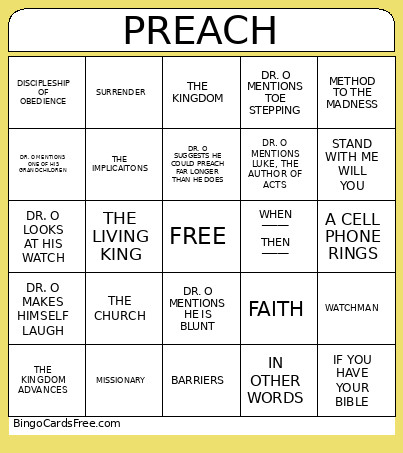 PREACHER Bingo Card