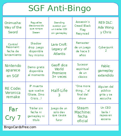 PREDICCIONES E3n't Bingo Card