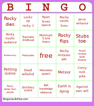 Predictions Bingo Card