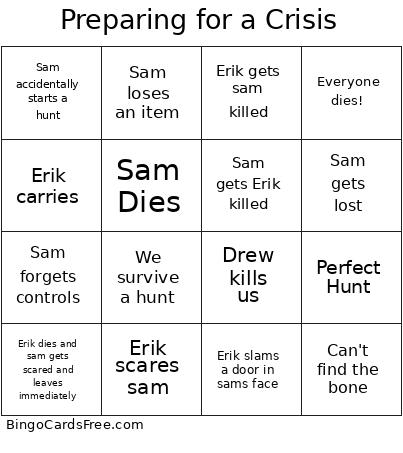 Preparing for a Crisis Bingo