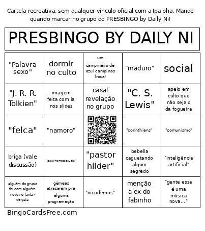 PRES BY DAILY NI Bingo Card