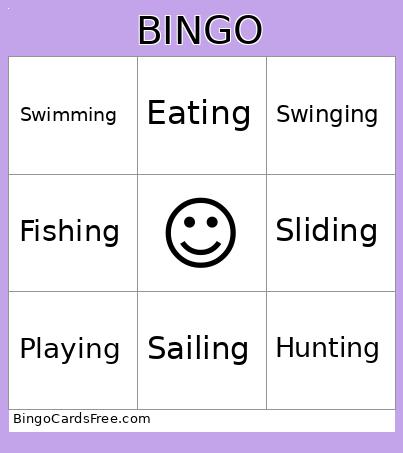 Present Continous Bingo Cards Free Pdf Printable Game, Title: BINGO