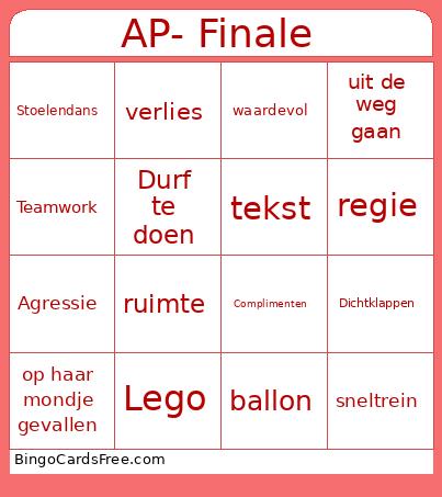 Presentatie AP Bingo Card