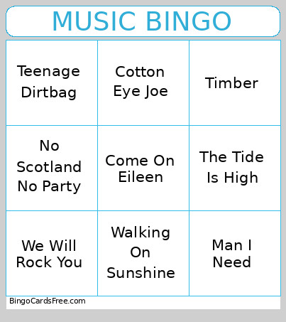 Presentation Night Bingo Card