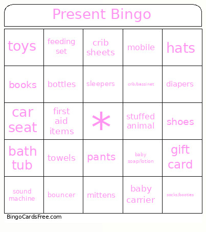 Presents Bingo Card