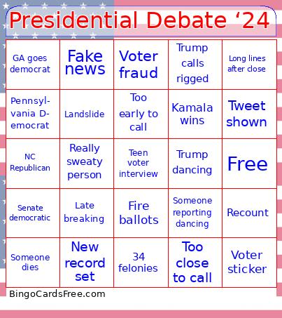 Presidential Debate ‘24 Bingo
