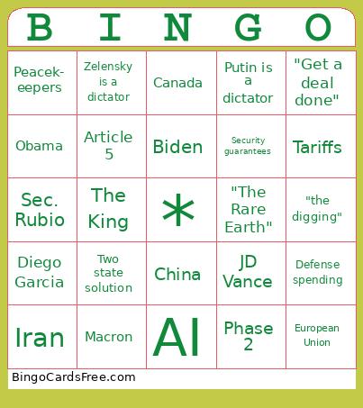 Press Conference Bingo