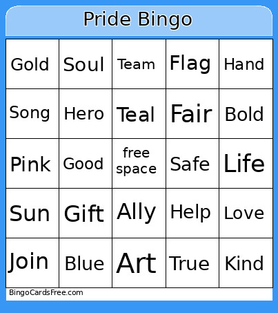 Pride Bingo Card