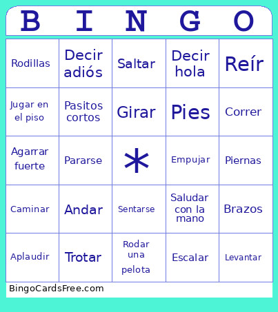 Primeros Pasos Bingo Card