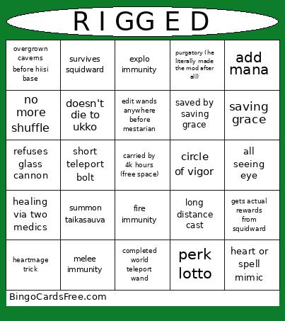 Priskip Rigged Noita Bingo Card