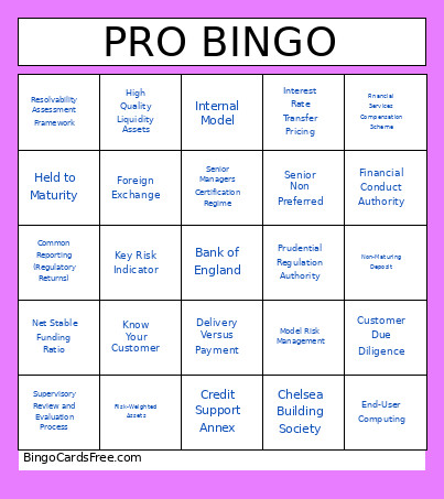 PRO Bingo Card