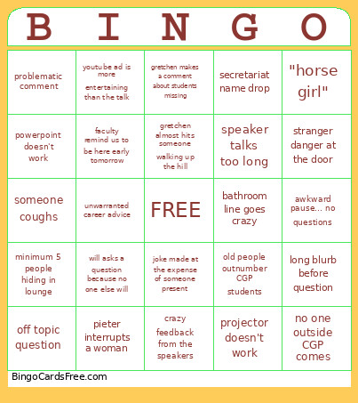 Pro Sem Bingo Card