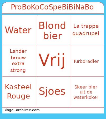 ProBoKoCoSpeBiBiNaBo Bier Bingo Card