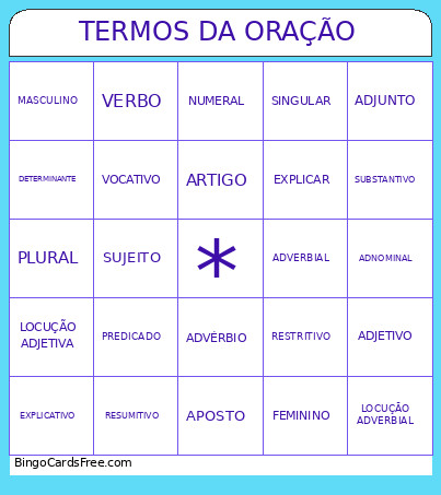 Profª. Eli Miranda Bingo Card