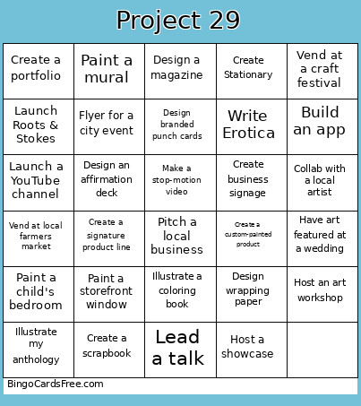 Project 29 Bingo Card