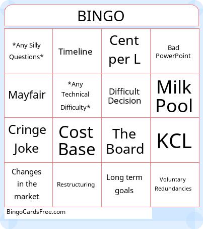 Project Mayfair Bingo Cards Free Pdf Printable Game, Title: BINGO