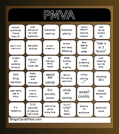 Project Moon Va Bingo Card