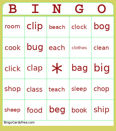 Pronunciation Lvl 1 Bingo Card