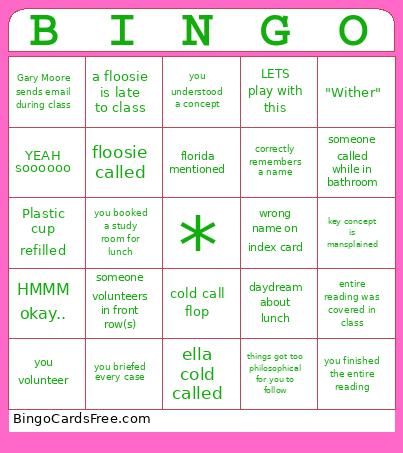 Property Bingo Card