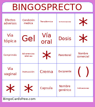 Prospecto Medico Bingo Card