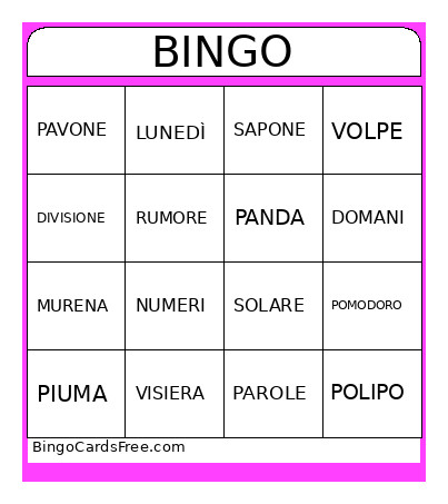 PROVA Bingo Card