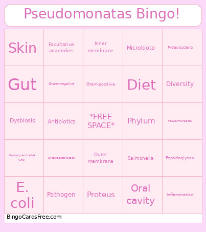 Pseudomonatas ! Bingo Card