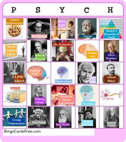 Psych Bingo