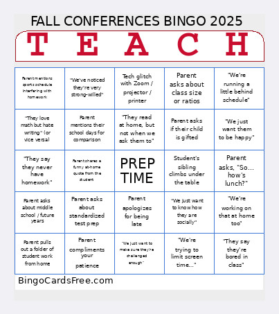 PTC 2025 Bingo Card