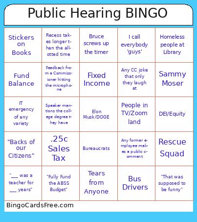 Public Hearing BINGO