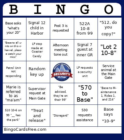 Public Safety Radio Bingo