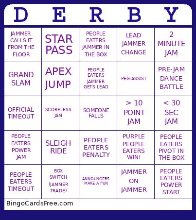 PURPLE PEOPLE EATERS Bingo Card