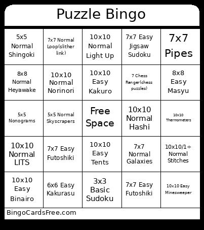 Puzzle Bingo Card