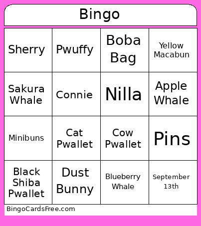Pwuffy Bingo Card 2